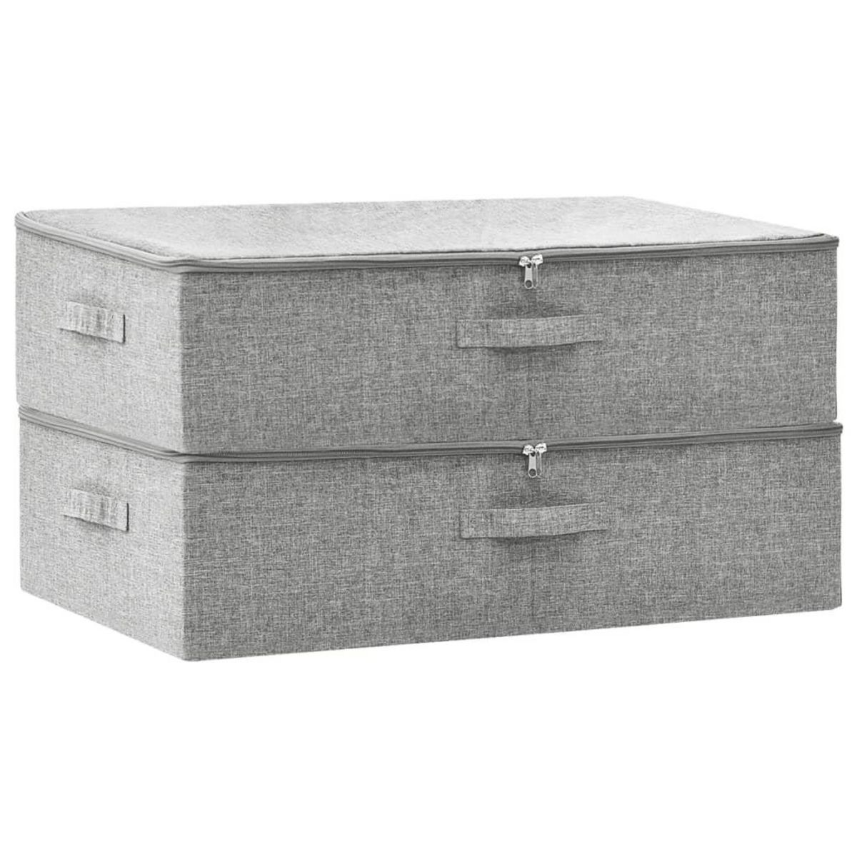 VIDAXL Boîtes de rangement 2 pcs Tissu 70x40x18 cm Gris