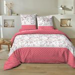 Home collection Parure housse de couette 100% coton 51 fils chorai. Coloris disponibles : Rose