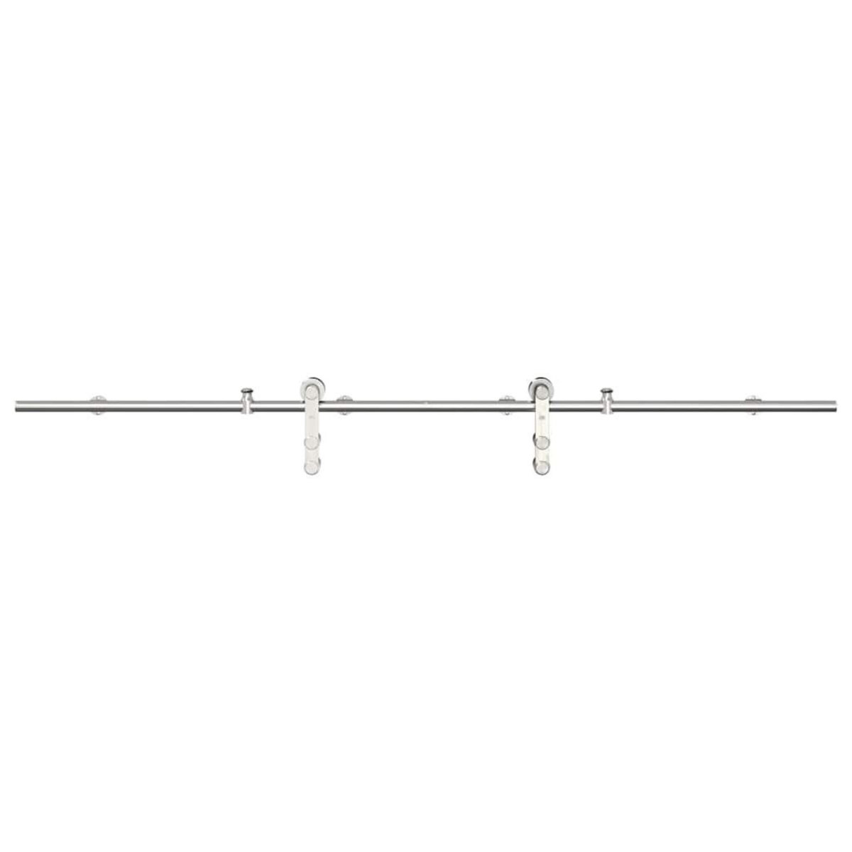 VIDAXL Kit fixation porte coulissante 200 cm Acier inoxydable Argente