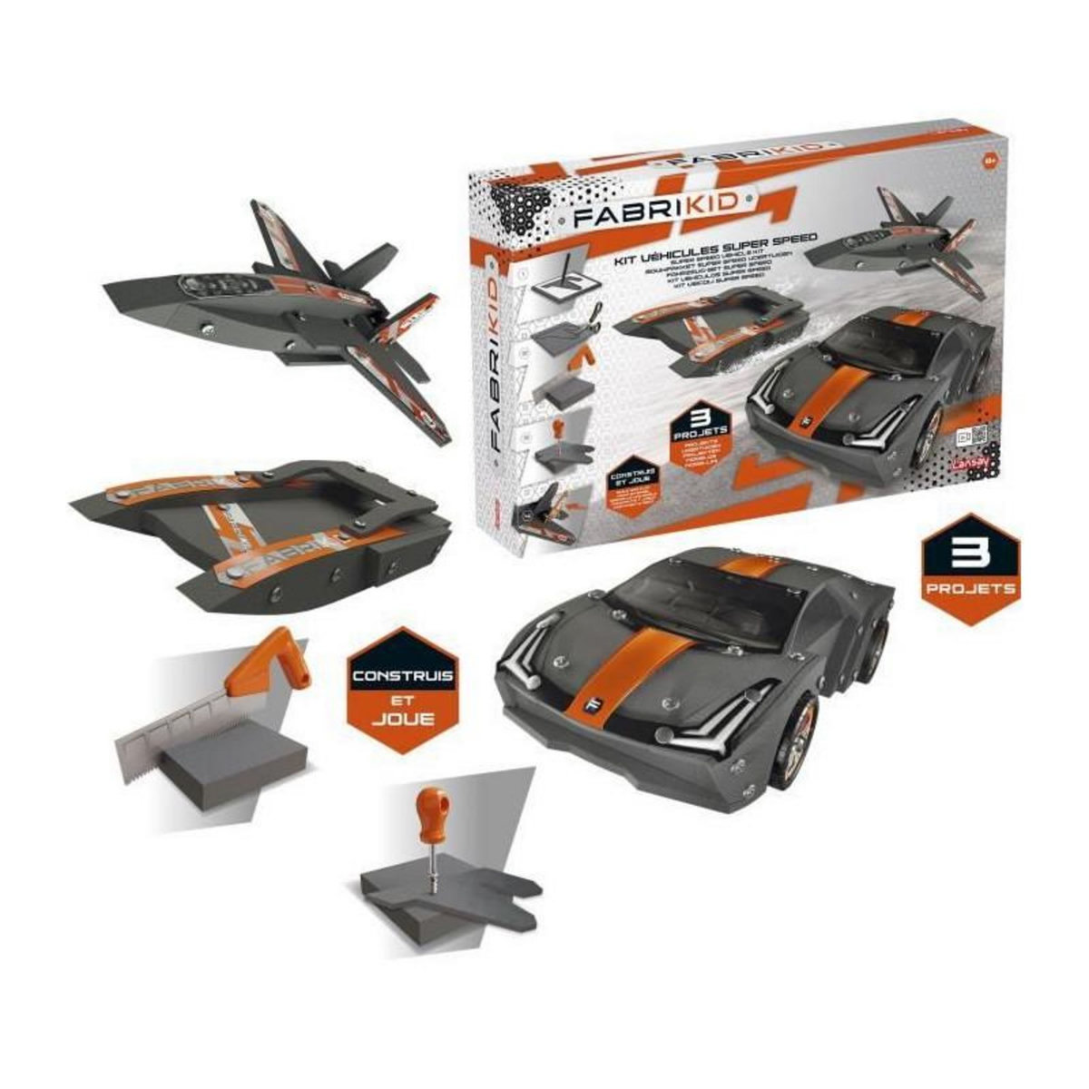 LANSAY Fabrikid - Kit Véhicules Super Speed - Jouet Garçon - Construction - Des 8 ans - Lansay