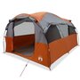 Voir la diapositive 2 : VIDAXL Tente familiale tunnel 6 personnes gris et orange impermeable