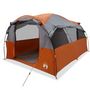 Voir la diapositive 2 : VIDAXL Tente familiale tunnel 6 personnes gris et orange impermeable