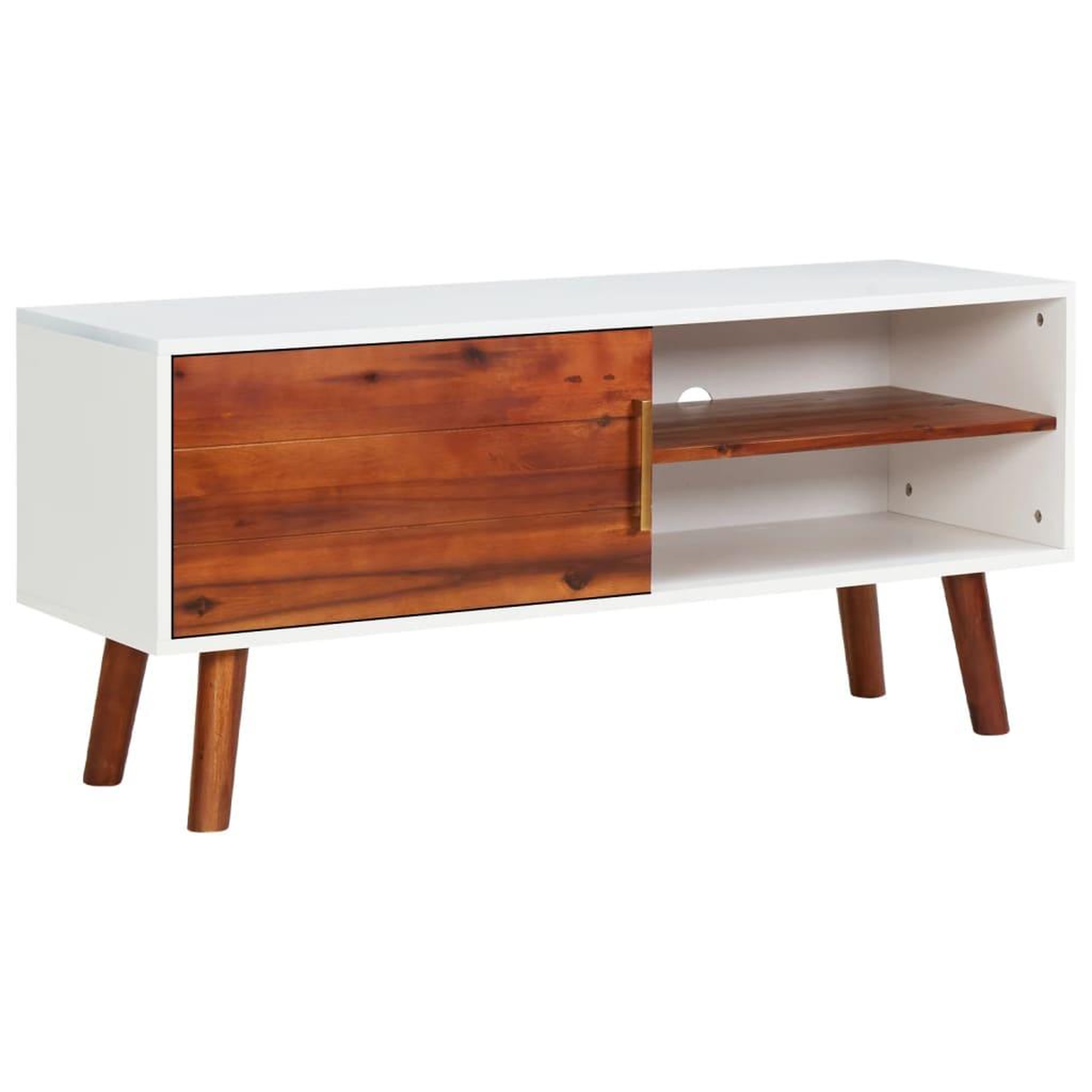 Voir la diapositive 1 : VIDAXL Meuble TV 110x35x50 cm Bois d'acacia solide et MDF