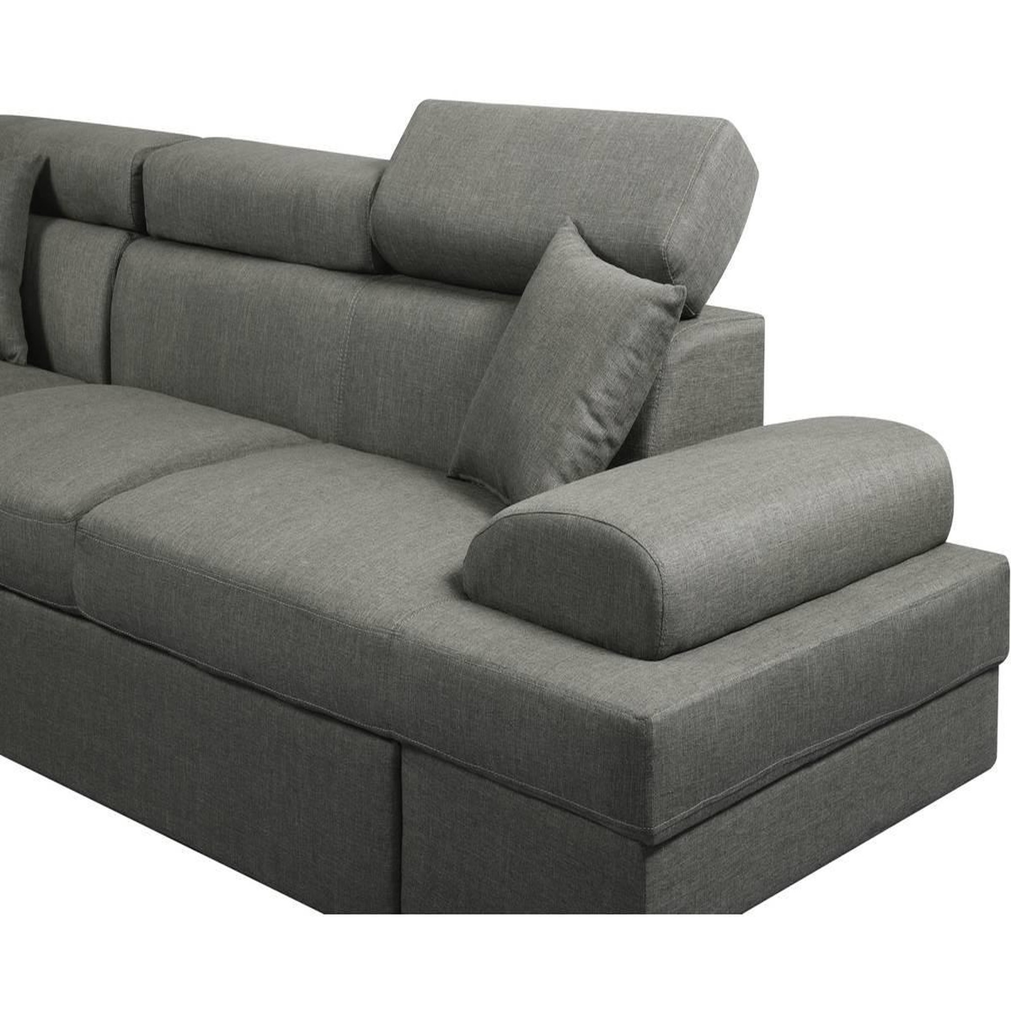 Voir la diapositive 4 : Habitat et Jardin Canapé d'angle  Sophia luxe  - 265 x 190.5 x 80/91 cm - Gris - Angle droit