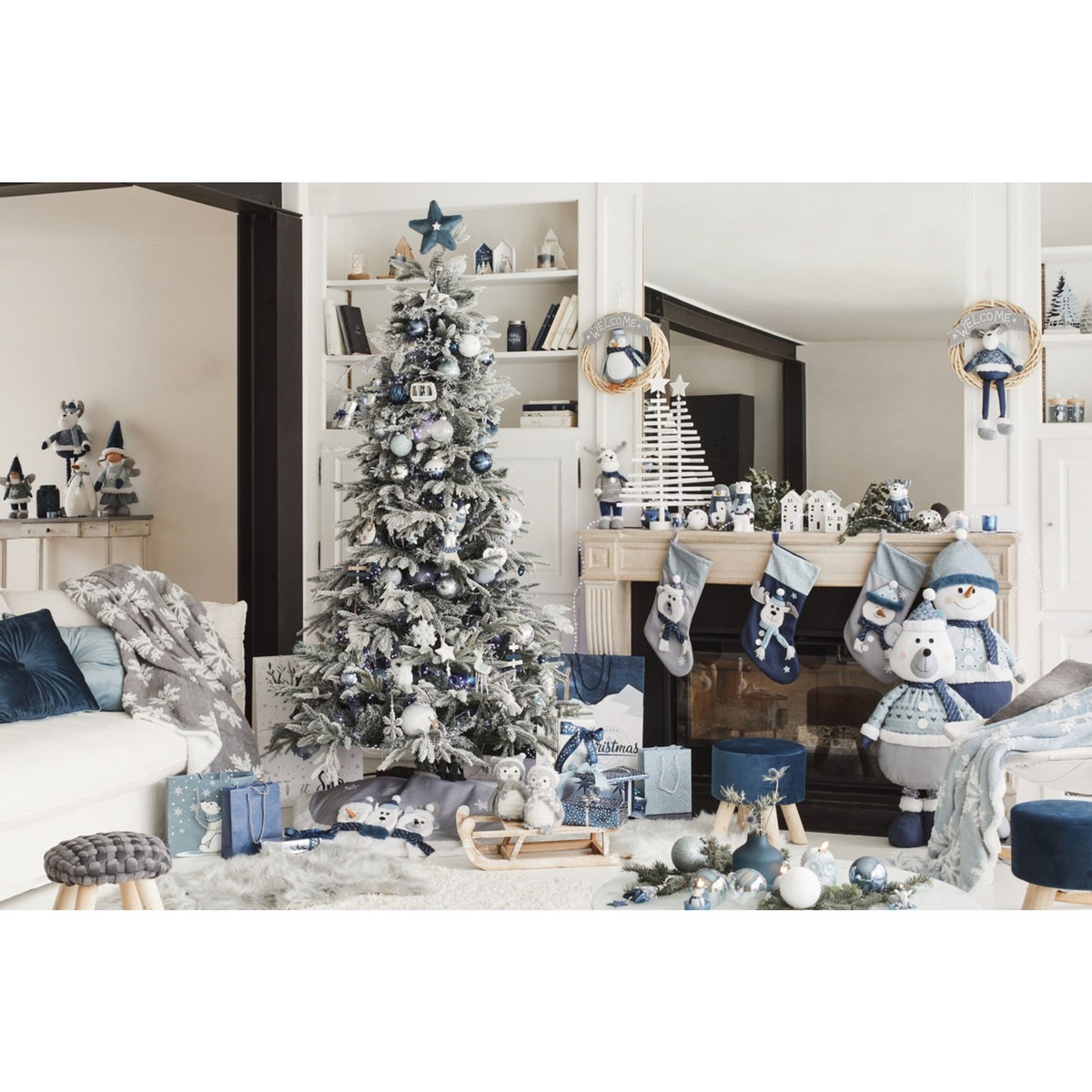 ACTUEL Sapin de Noël artificiel Grey 180 cm Ø 107 cm