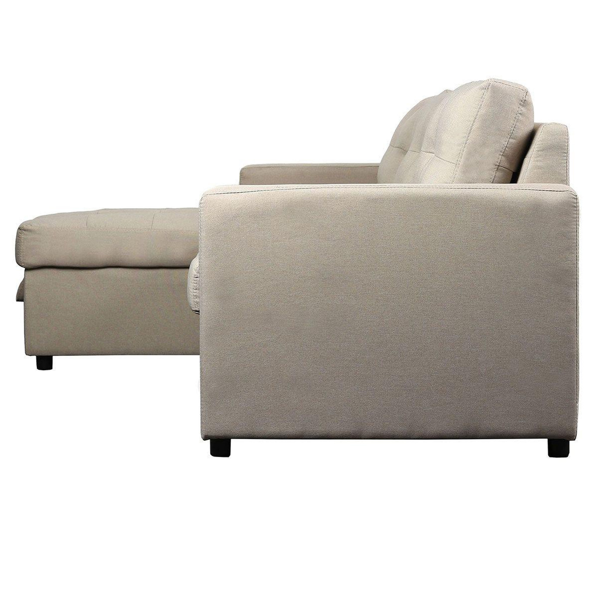 Voir la diapositive 6 : Paris Prix Canapé d'angle convertible tissu  corto  221cm beige