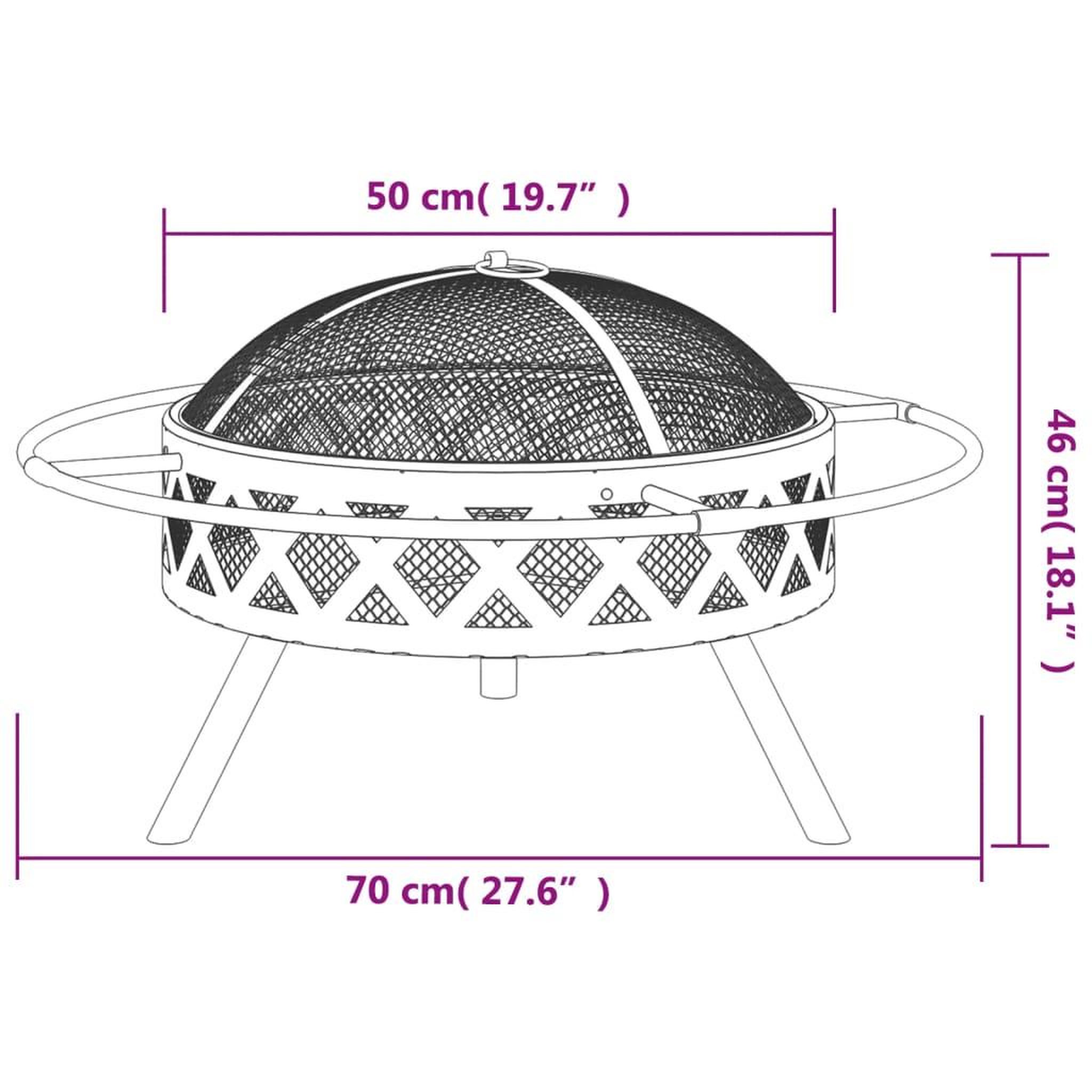 Voir la diapositive 6 : VIDAXL Foyer avec tisonnier 70 cm XXL acier