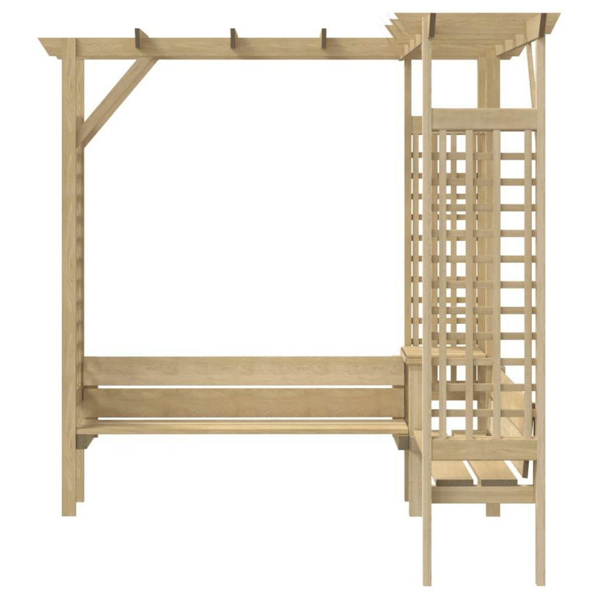 VIDAXL Pergola d'angle avec banc Bois de pin impregne
