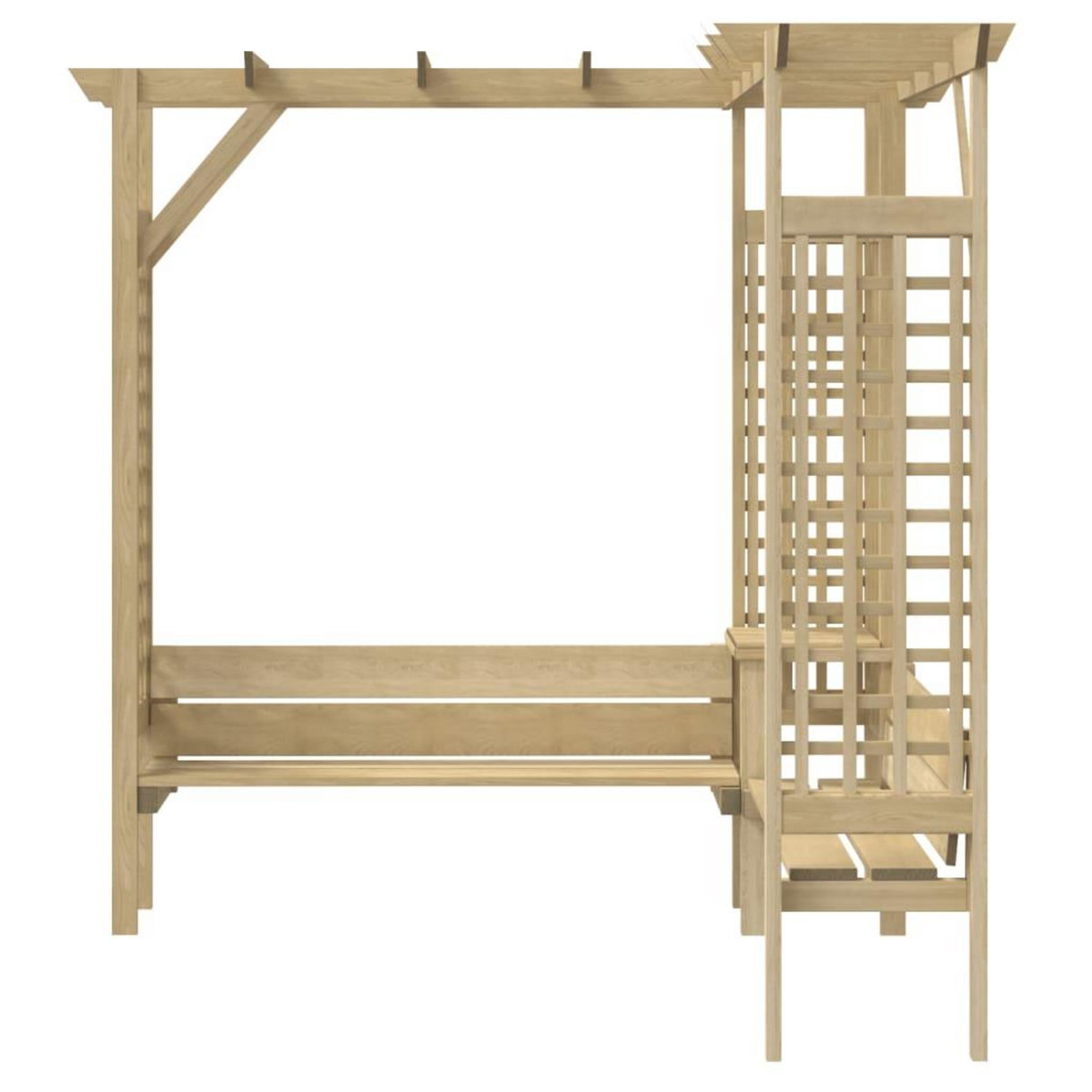 VIDAXL Pergola d'angle avec banc Bois de pin impregne