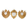 Voir la diapositive 1 : OSTARIA Lot de 3 miroirs métal doré Exvoto