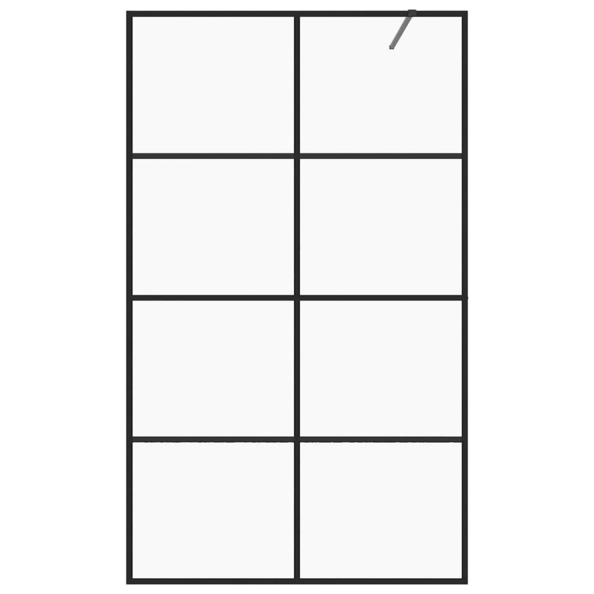 VIDAXL Paroi de douche avec verre ESG transparent 90x195 cm Noir