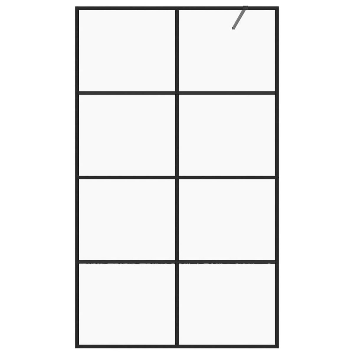 VIDAXL Paroi de douche avec verre ESG transparent 90x195 cm Noir