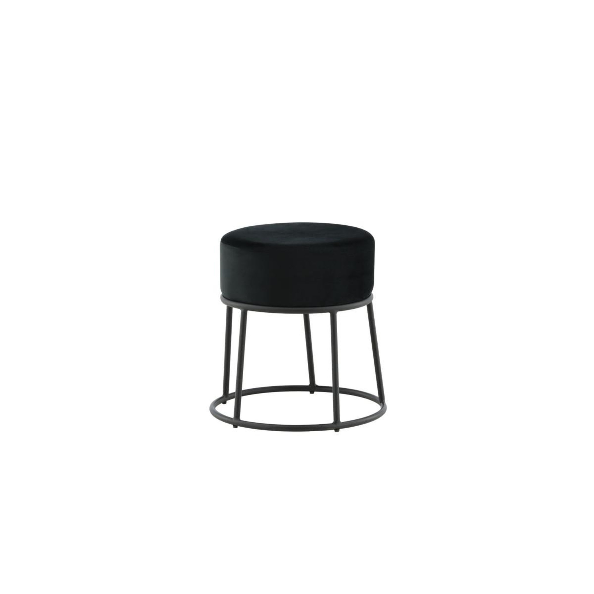 Voir la diapositive 2 : Paris Prix Pouf design en velours  petra  46cm noir