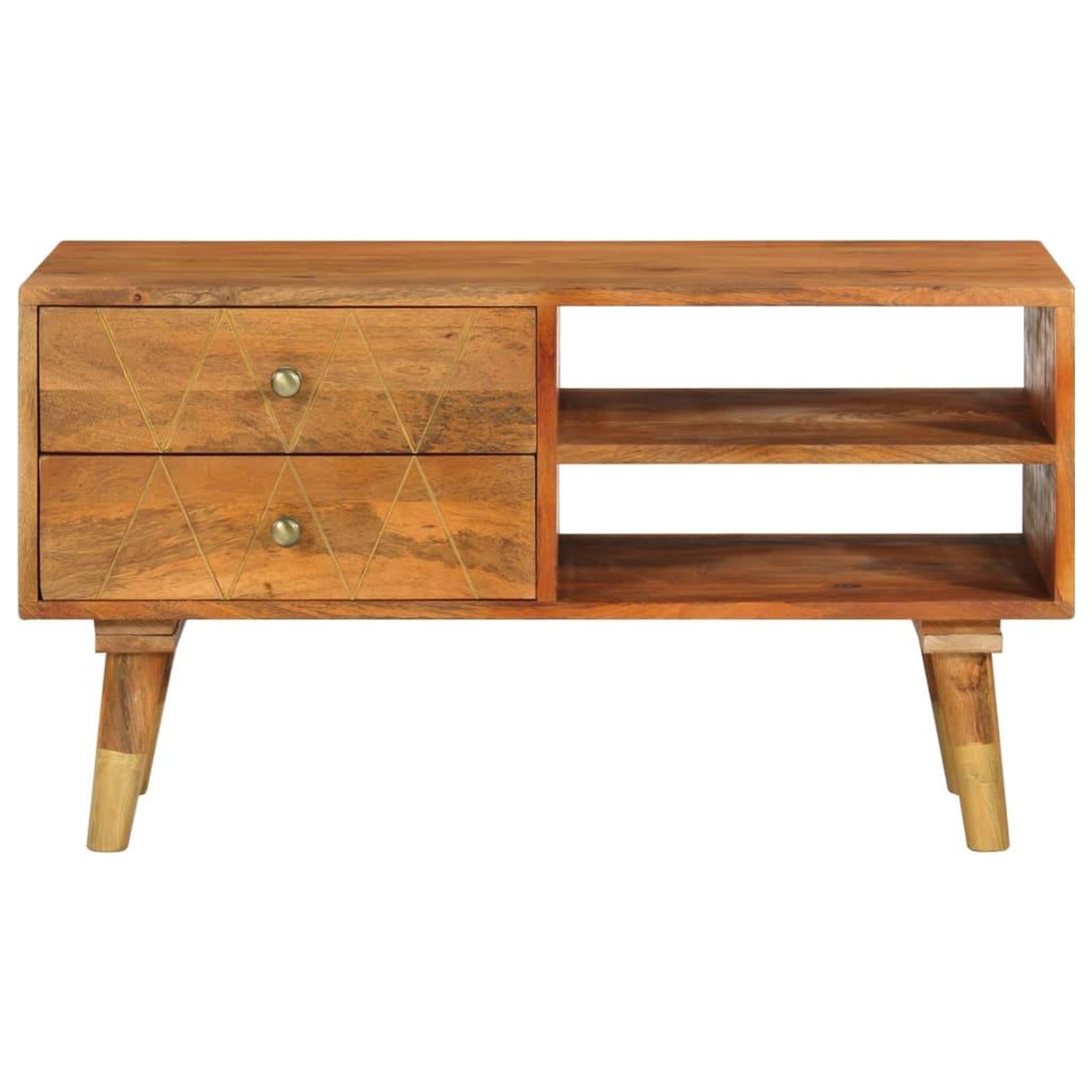 Voir la diapositive 3 : VIDAXL Meuble tv 85x35x47 cm bois massif de manguier