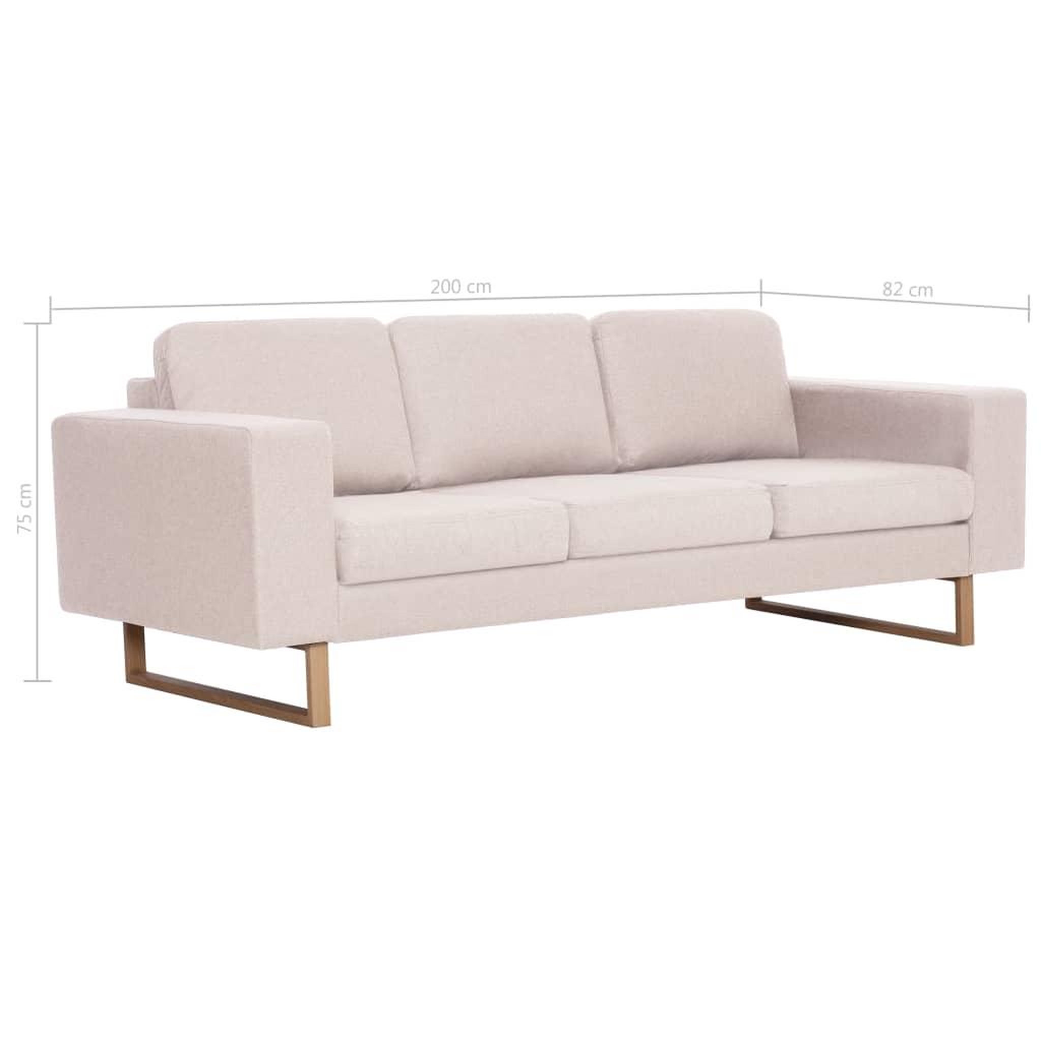 Voir la diapositive 6 : VIDAXL Canape a 3 places Tissu Creme