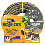 Hozelock Tuyau d'arrosage anti écrasement Ultramax usage domestique diamètre 15 mm 25 m gris jaunes