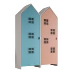 Paris Prix Pack - 2 Armoires Enfant  Casami Bruges  171cm Bleu & Rose