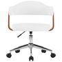 Voir la diapositive 2 : VIDAXL Chaise pivotante de bureau Blanc Bois courbe et similicuir