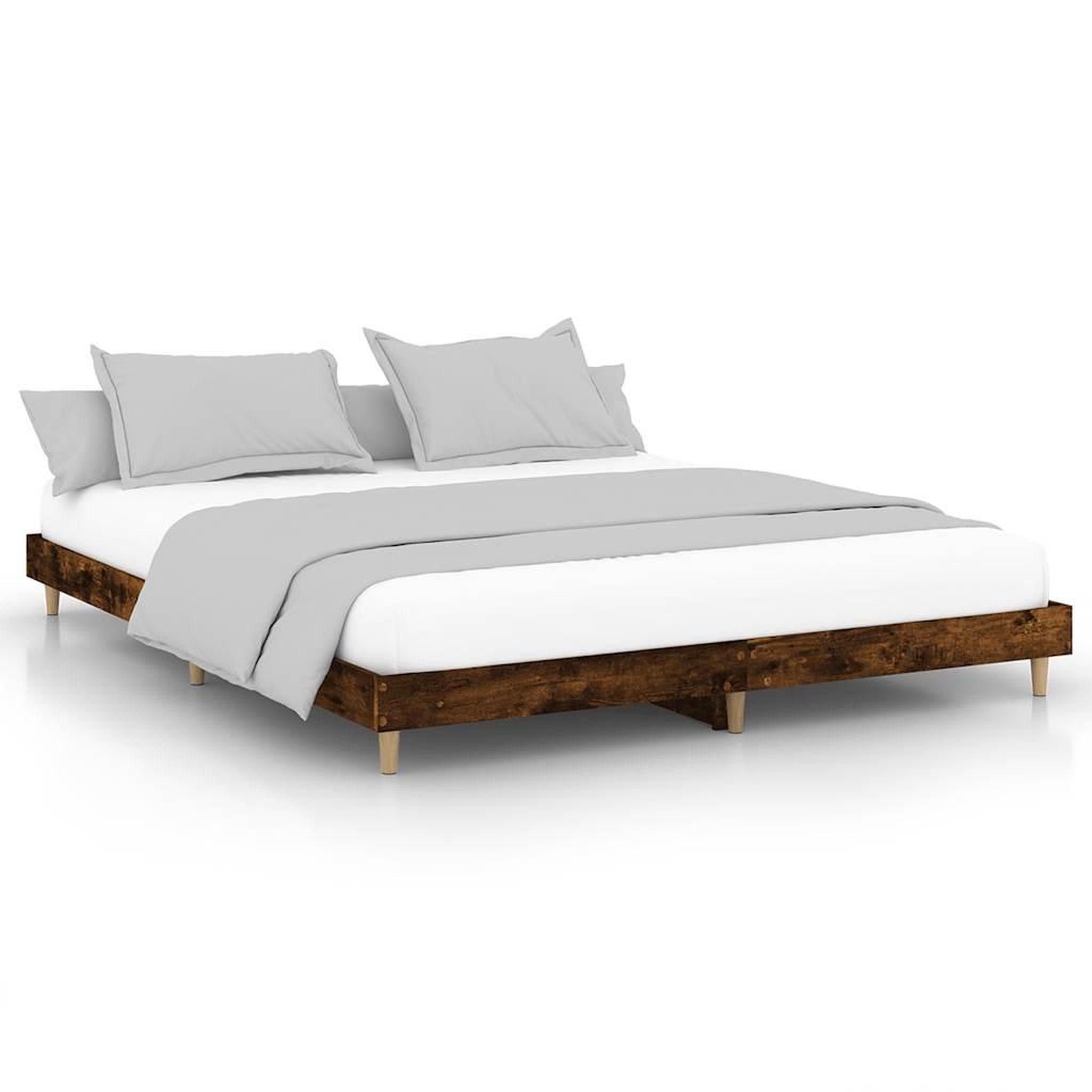 Voir la diapositive 2 : VIDAXL Cadre de lit sans matelas chene fume 120x200 cm bois ingenierie