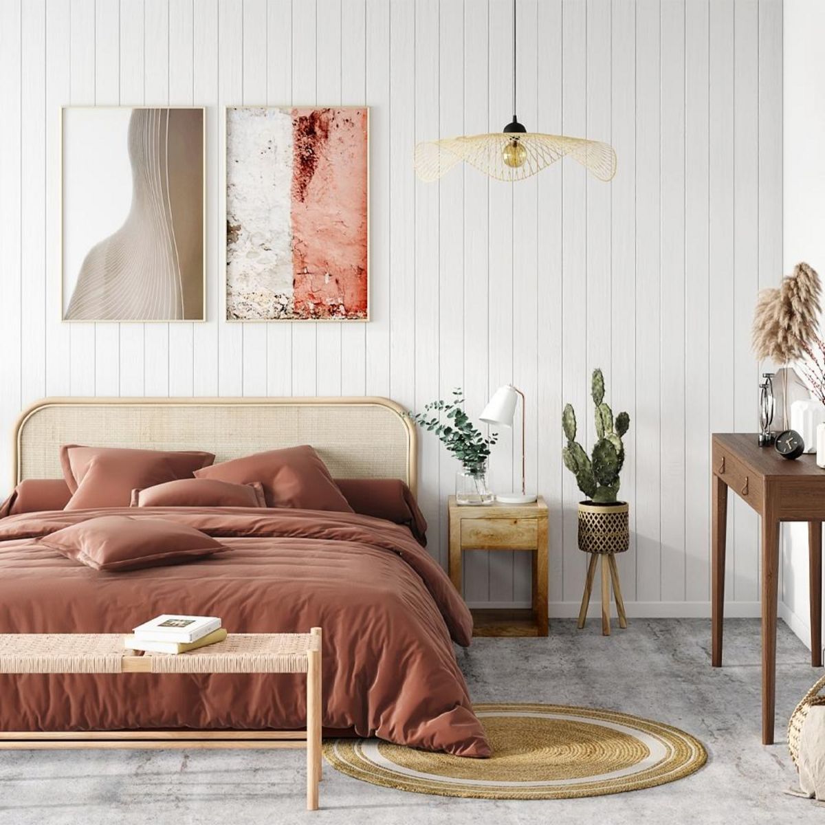 Rendez vous déco Suspension D75 cm en bambou avec fil noir - Jipi