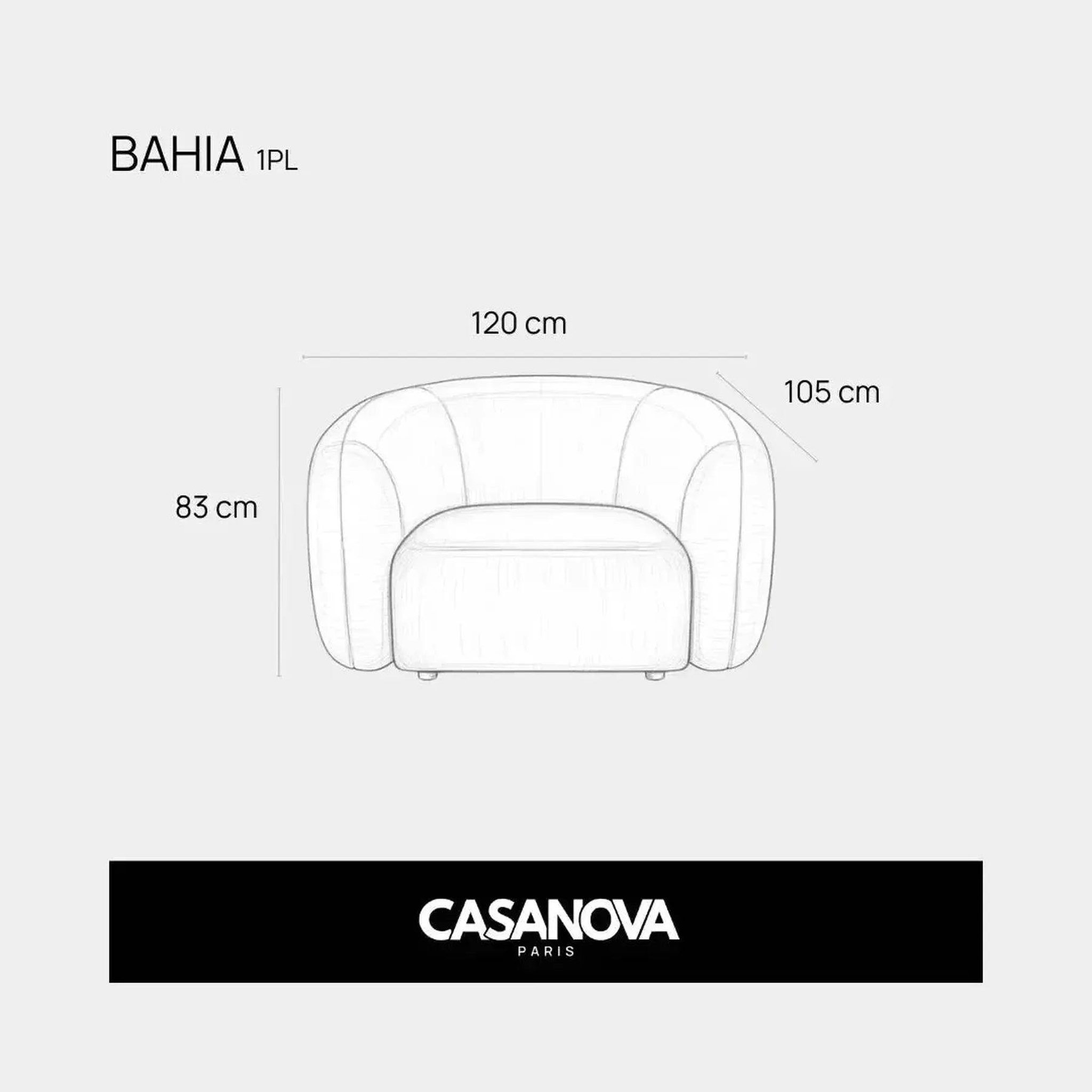 Voir la diapositive 6 : CASANOVA PARIS Bahia - fauteuil tissu bouclette
