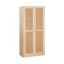 Voir la diapositive 1 : SWEEEK Armoire dressing cannage et effet bois. 2 portes avec penderie et rangements