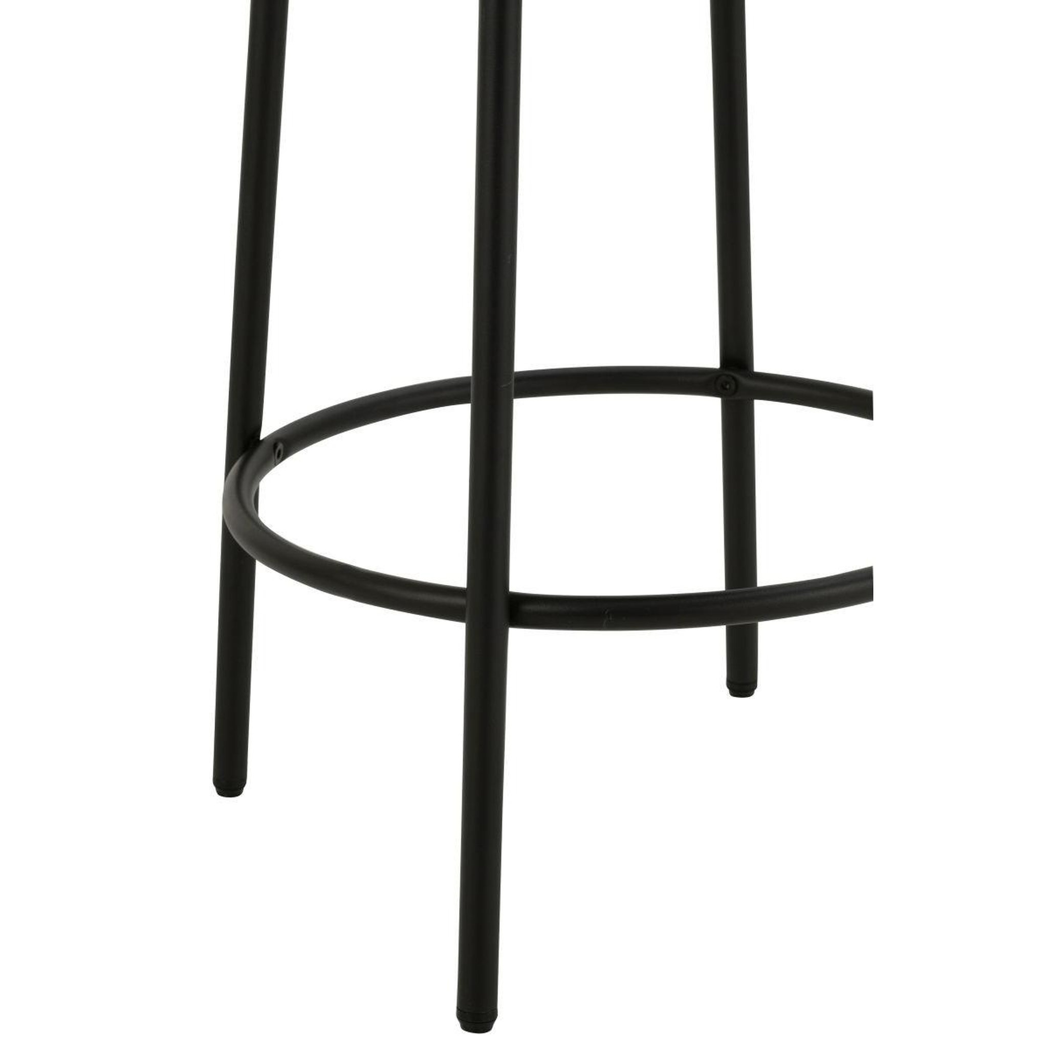 Voir la diapositive 4 : J-LINE Tabouret de Bar en Tissu Bouclé  Aldo  67cm Blanc