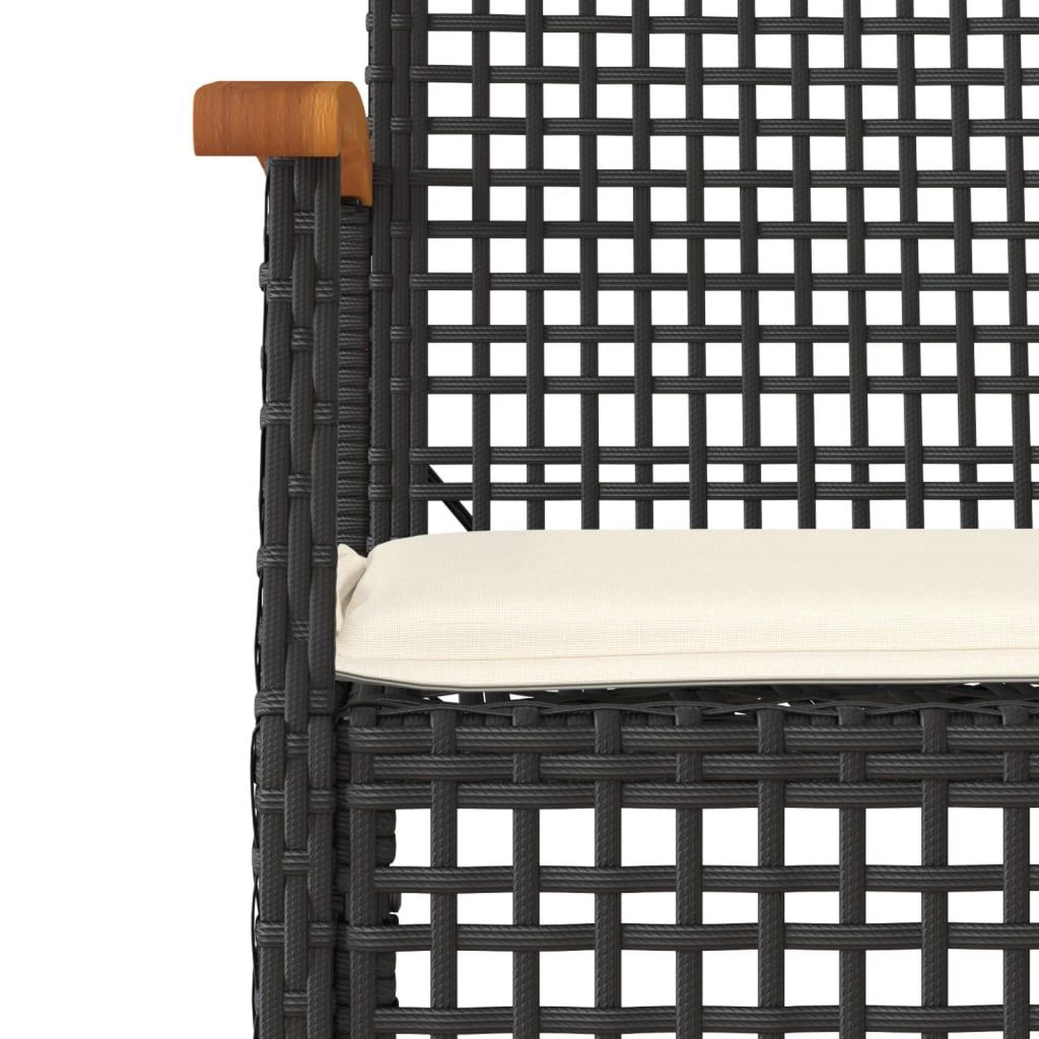 Voir la diapositive 4 : VIDAXL Ensemble a manger de jardin coussins 7pcs Noir Resine tressee