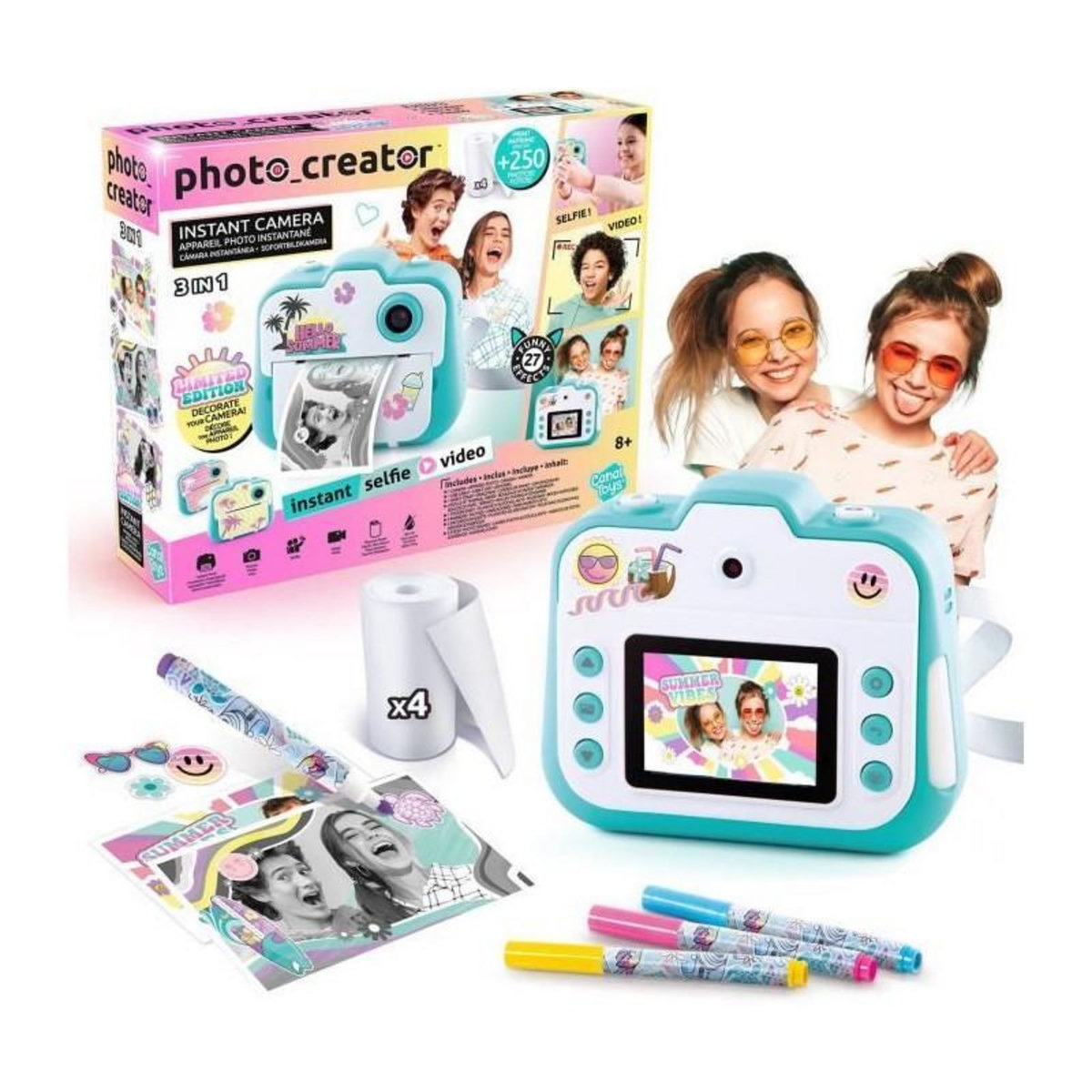 Canal Toys Canal Toys - Photo Creator - Appareil photo instantané Édition limitée - Impression thermique, sans encre - CLK 028