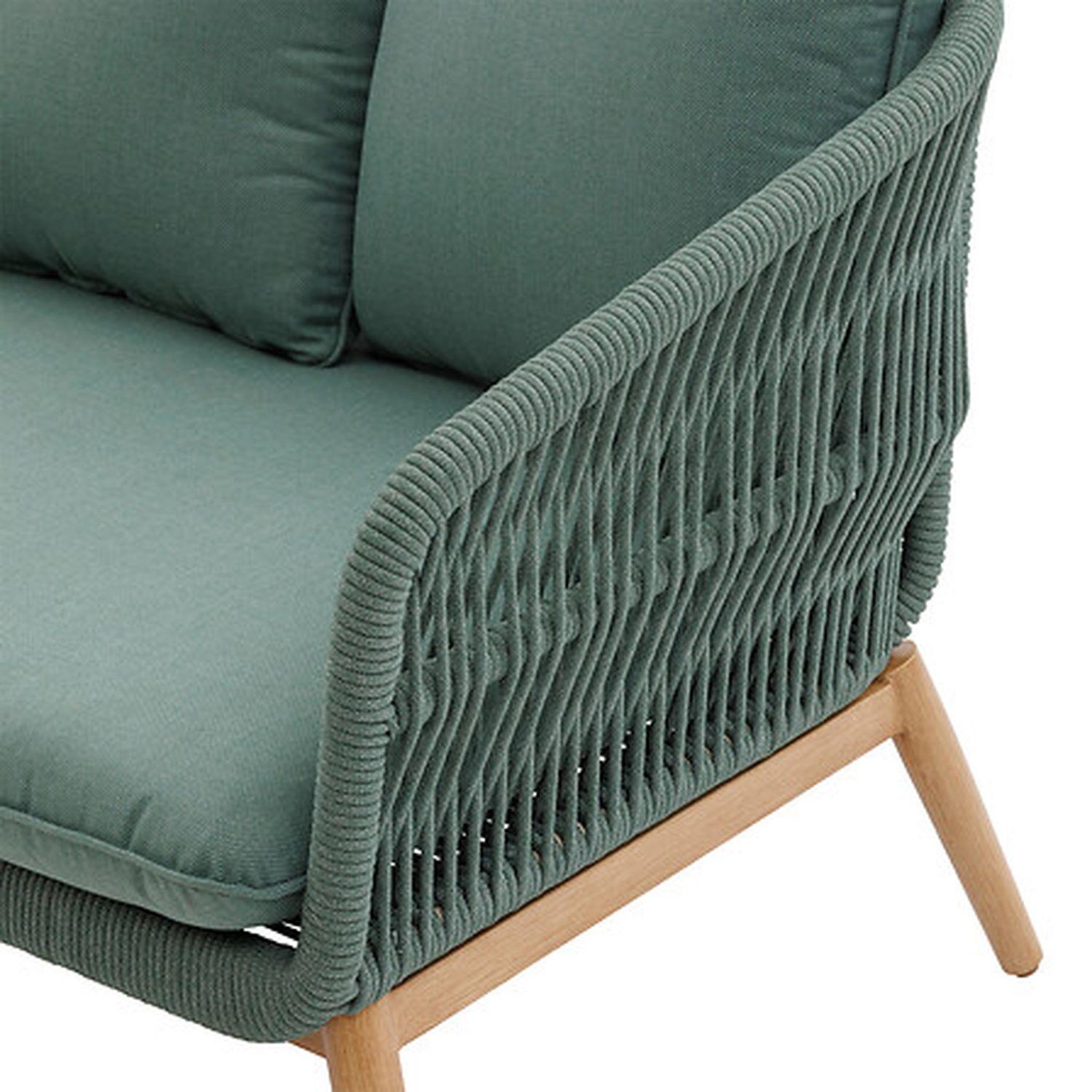 Voir la diapositive 4 : HESPERIDE Fauteuil de salon de jardin en acier effet bois et mailles orissa