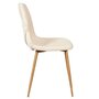 Voir la diapositive 4 : The Home Deco Factory Chaise Faro tissu et pieds métal imitation bois - Beige