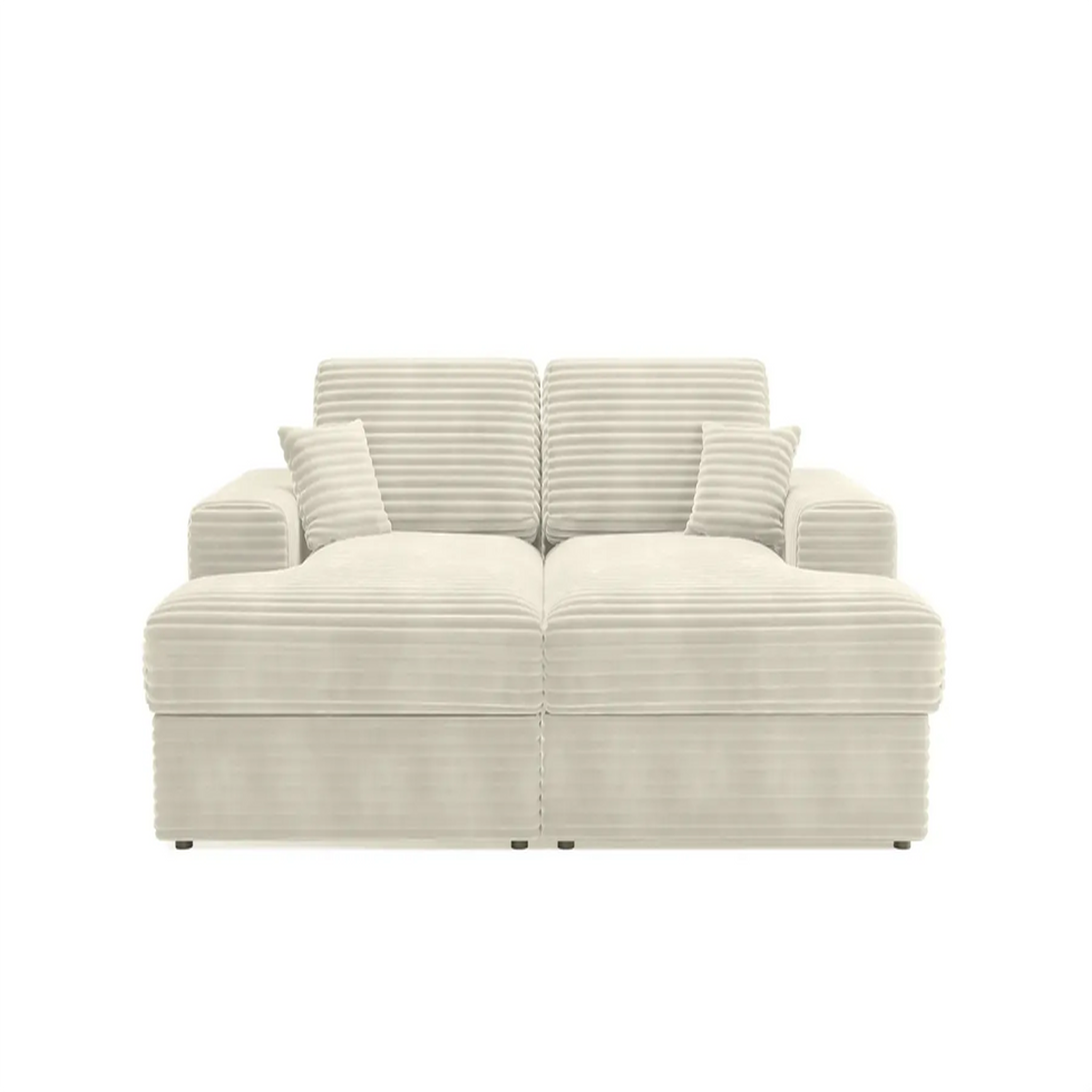 CASANOVA PARIS Lisbonne xl - canapé droit xl velours côtelé. Coloris disponibles : Bleu, Gris, Orange, Vert, Marron, Beige