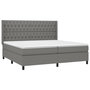 Voir la diapositive 4 : VIDAXL Sommier a lattes de lit matelas LED Gris fonce 200x200 cm Tissu