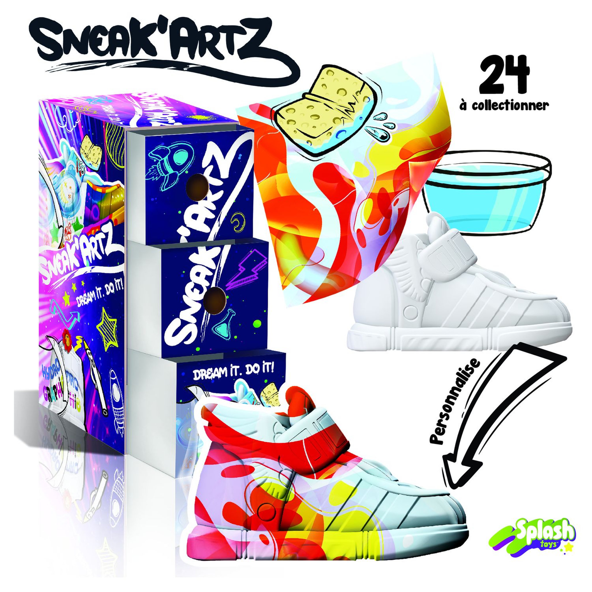 Voir la diapositive 2 : SPLASH TOYS Sneak'Artz - Série 3 Starter Set Asst