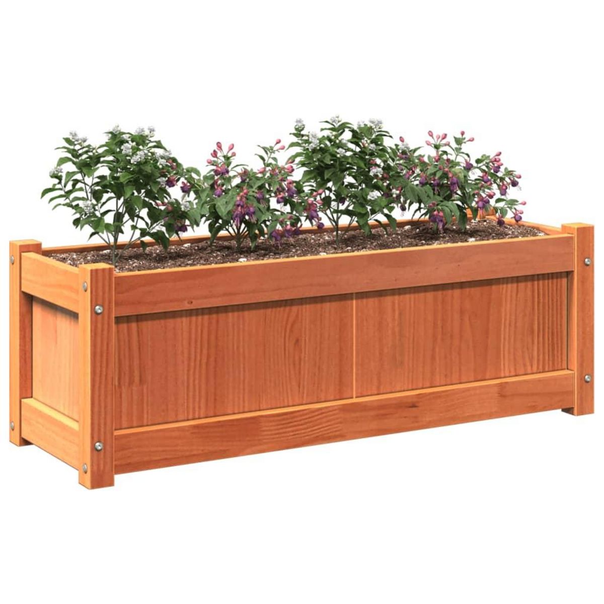 VIDAXL Jardiniere cire marron 90x31x31 cm bois de pin massif