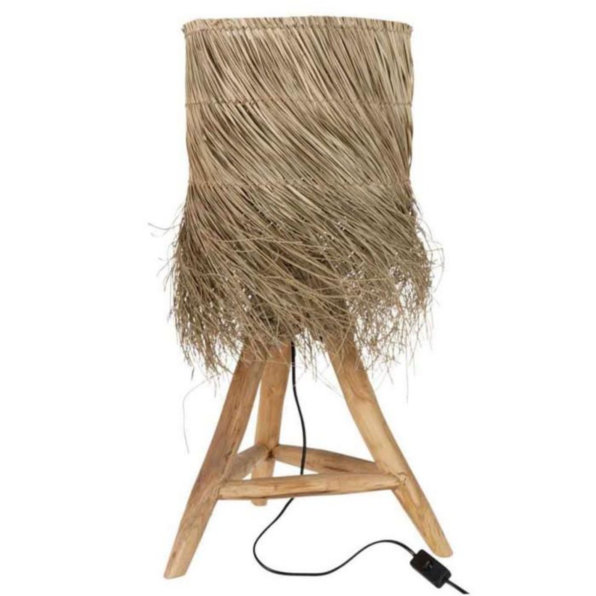 Paris Prix Lampe à Poser en Teck  Rafi  80cm Naturel