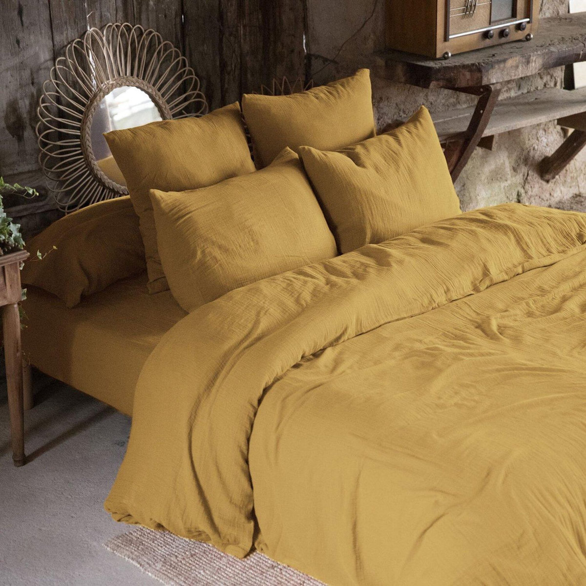 Home collection Housse de couette 100% gaze de coton