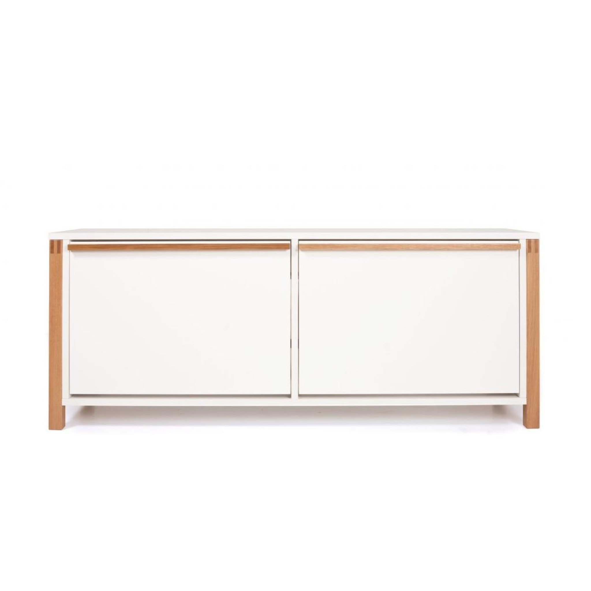 Paris Prix Meuble à chaussures bas  northgate  120cm chêne & blanc