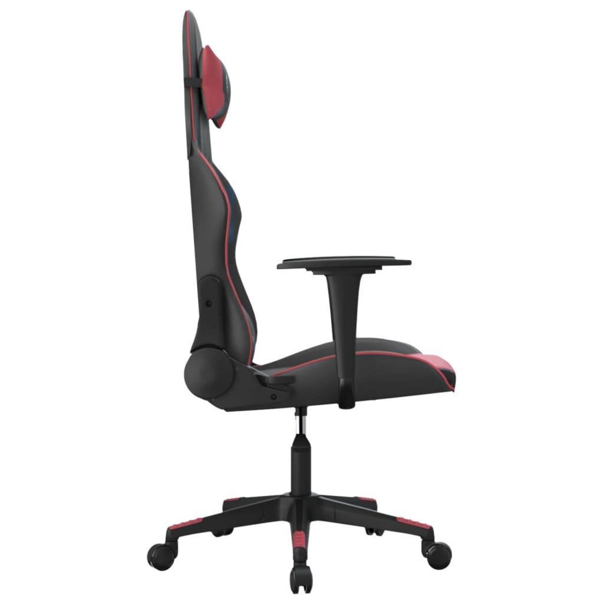 VIDAXL Chaise de jeu de massage Noir et rouge bordeaux Similicuir