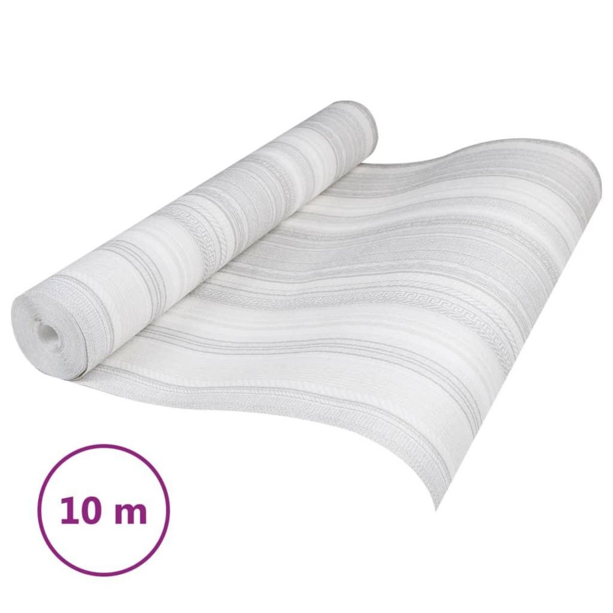 VIDAXL Papier peint 3D motif de rayures gris 10x0,53 m non tisse