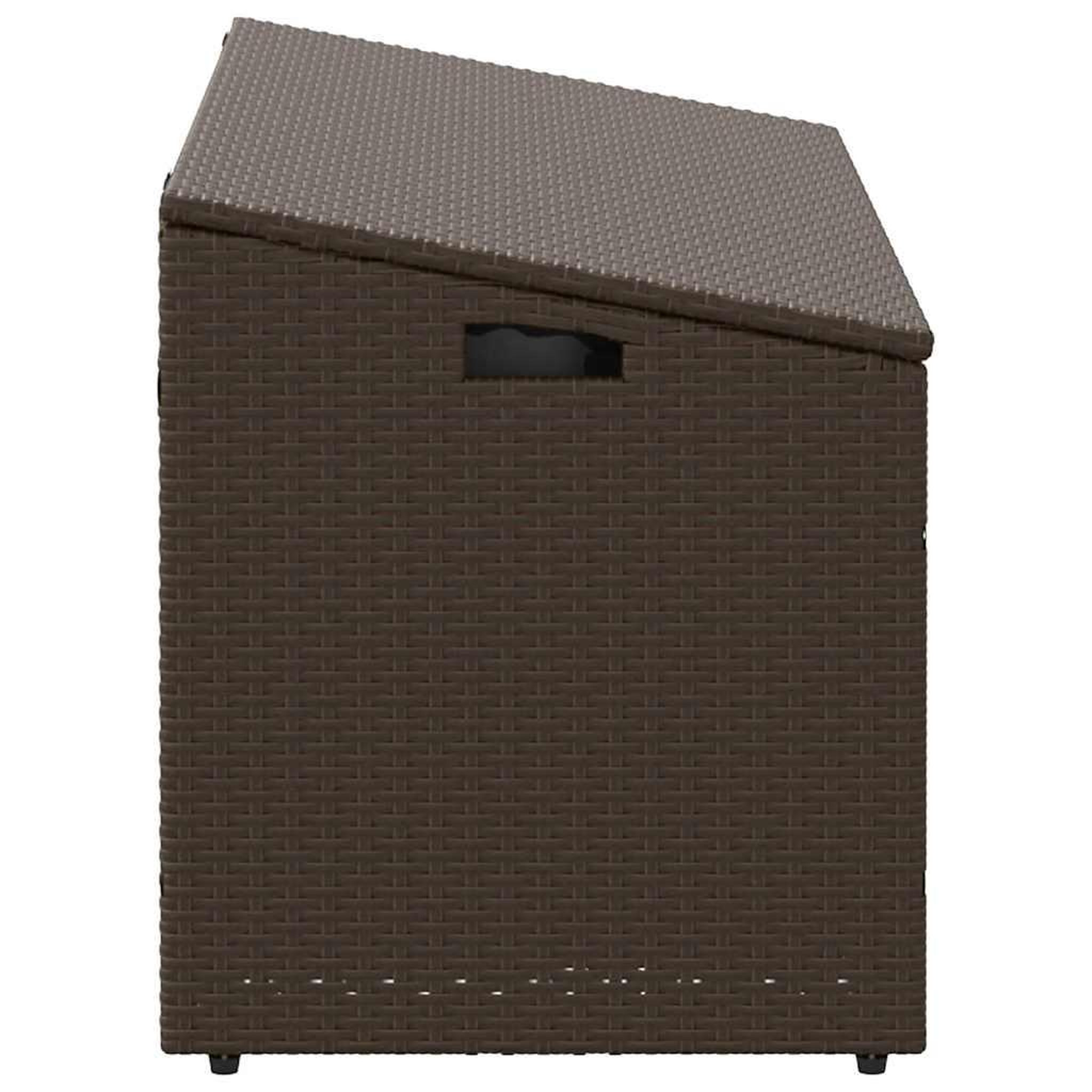 Voir la diapositive 5 : VIDAXL Boîte de rangement de jardin marron 110x50x58 cm resine tressee