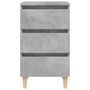 Voir la diapositive 5 : VIDAXL Table de chevet avec pieds en bois solide gris beton 40x35x69cm
