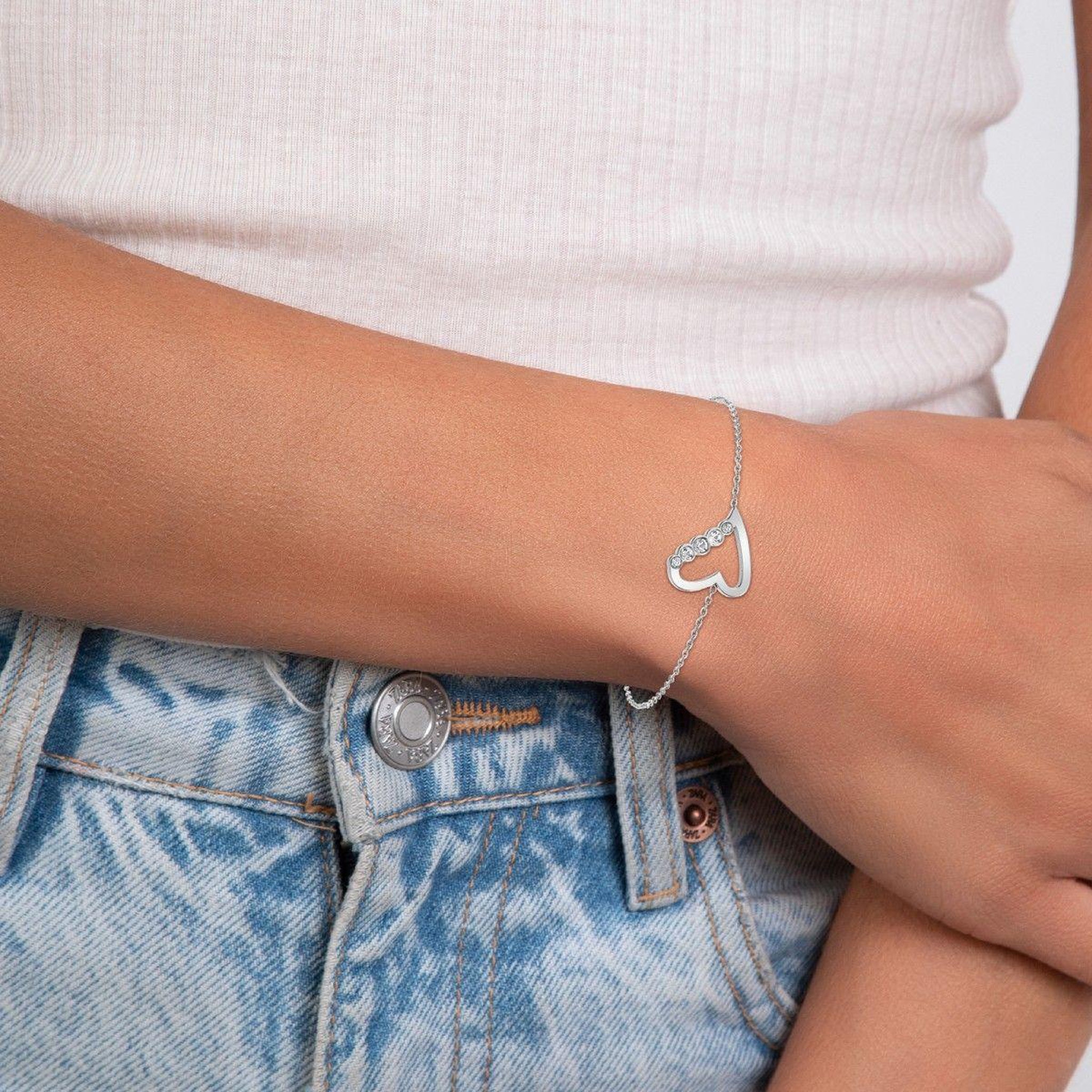 Voir la diapositive 2 : SC CRYSTAL Bracelet cœur par SC Crystal orné de Zirconium