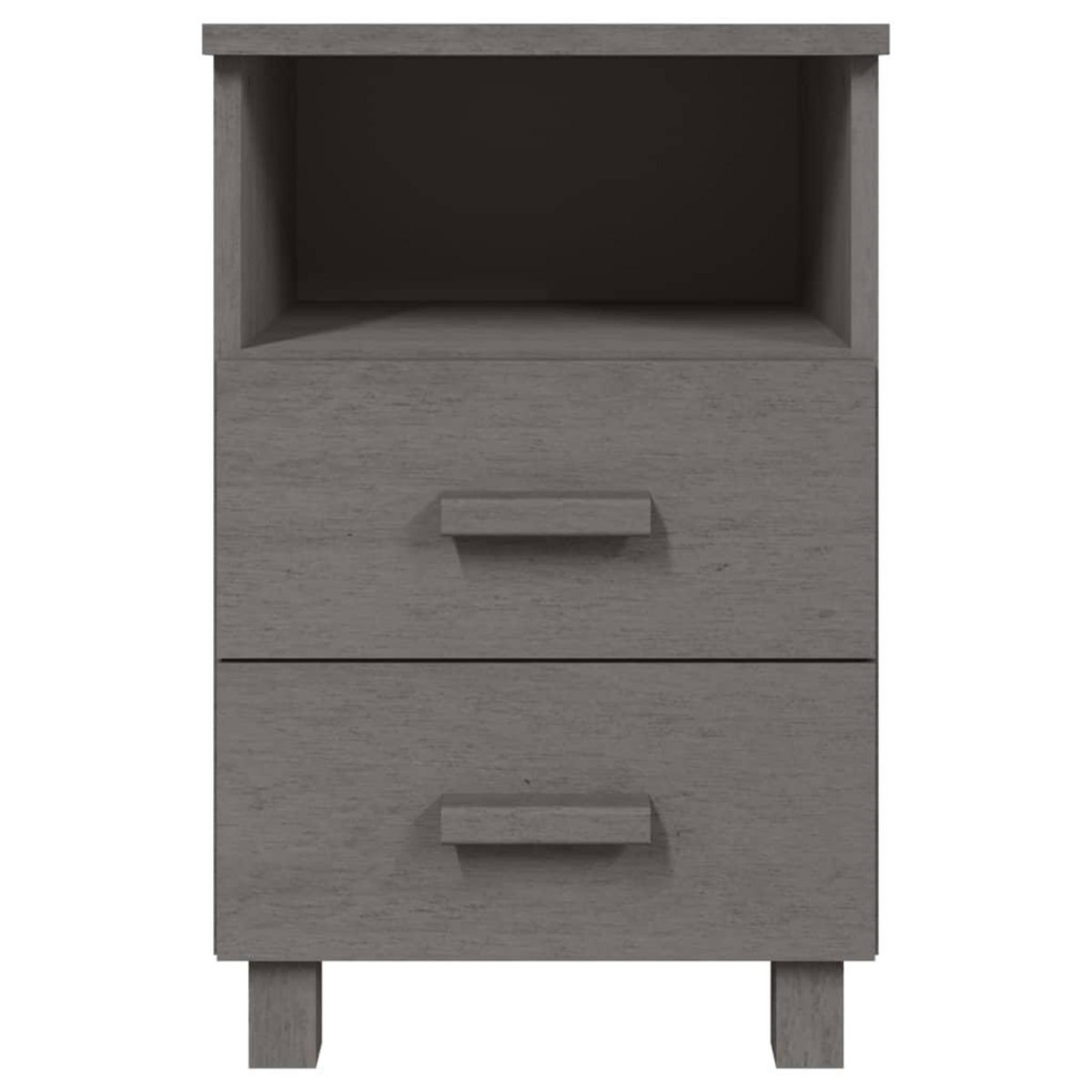 VIDAXL Tables de chevet HAMAR 2 pcs Gris clair 40x35x62 cm Bois massif