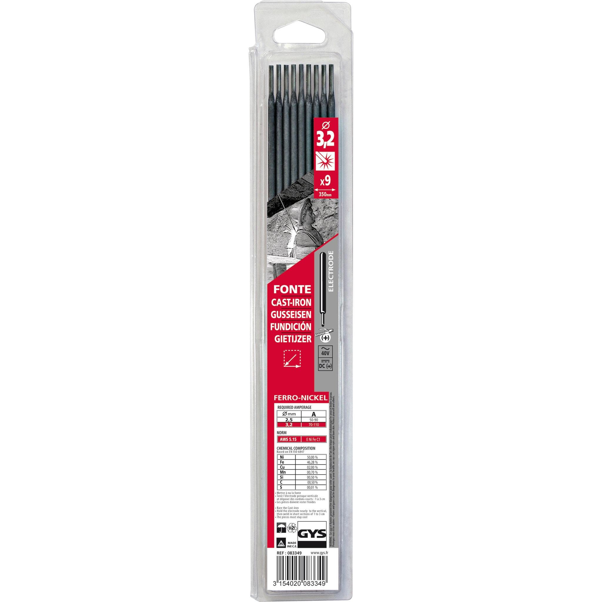 GYS 9 électrodes fonte ø 3,2 brochable