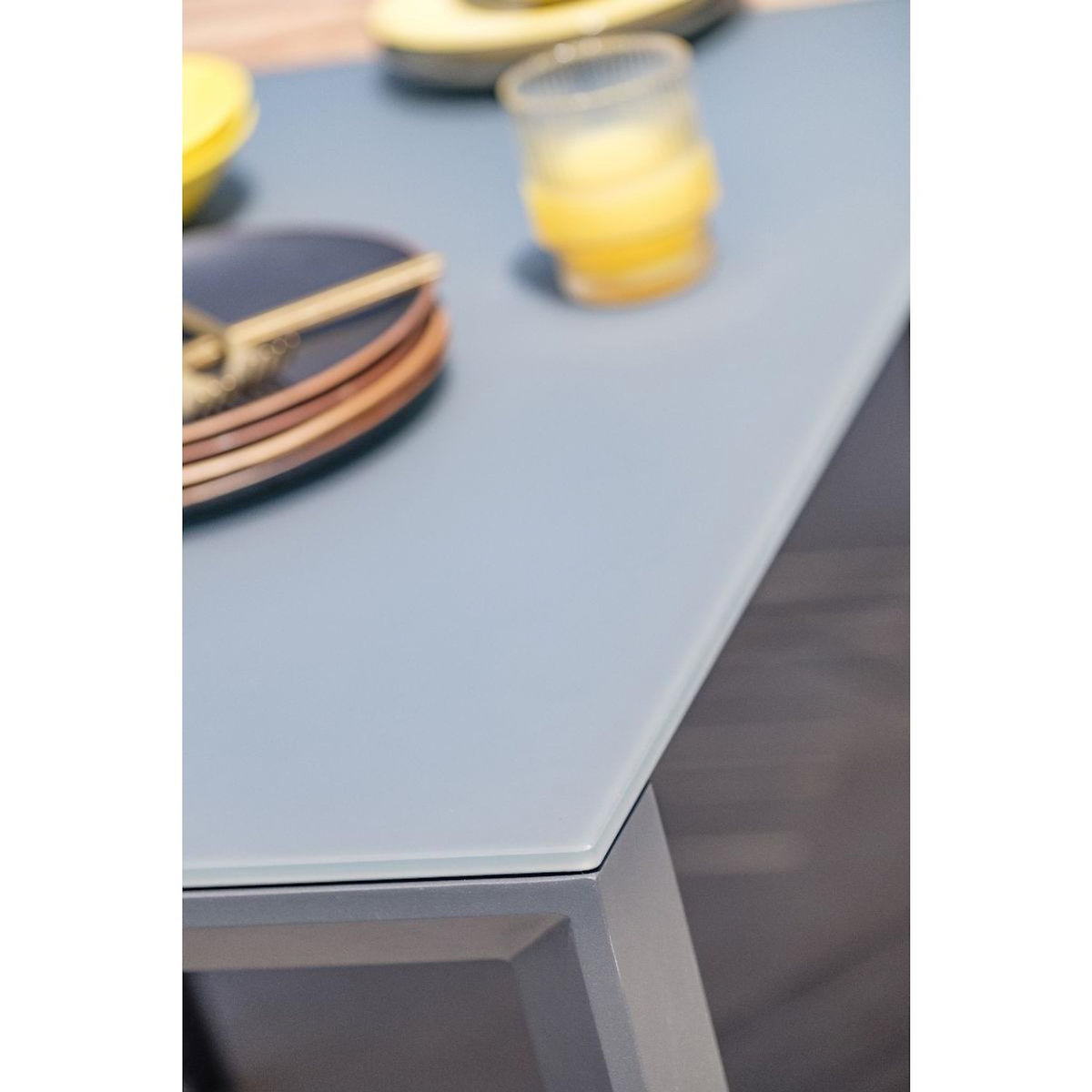 Paris Prix Table de Jardin en Verre  Honfleur  180-250cm Gris Anthracite