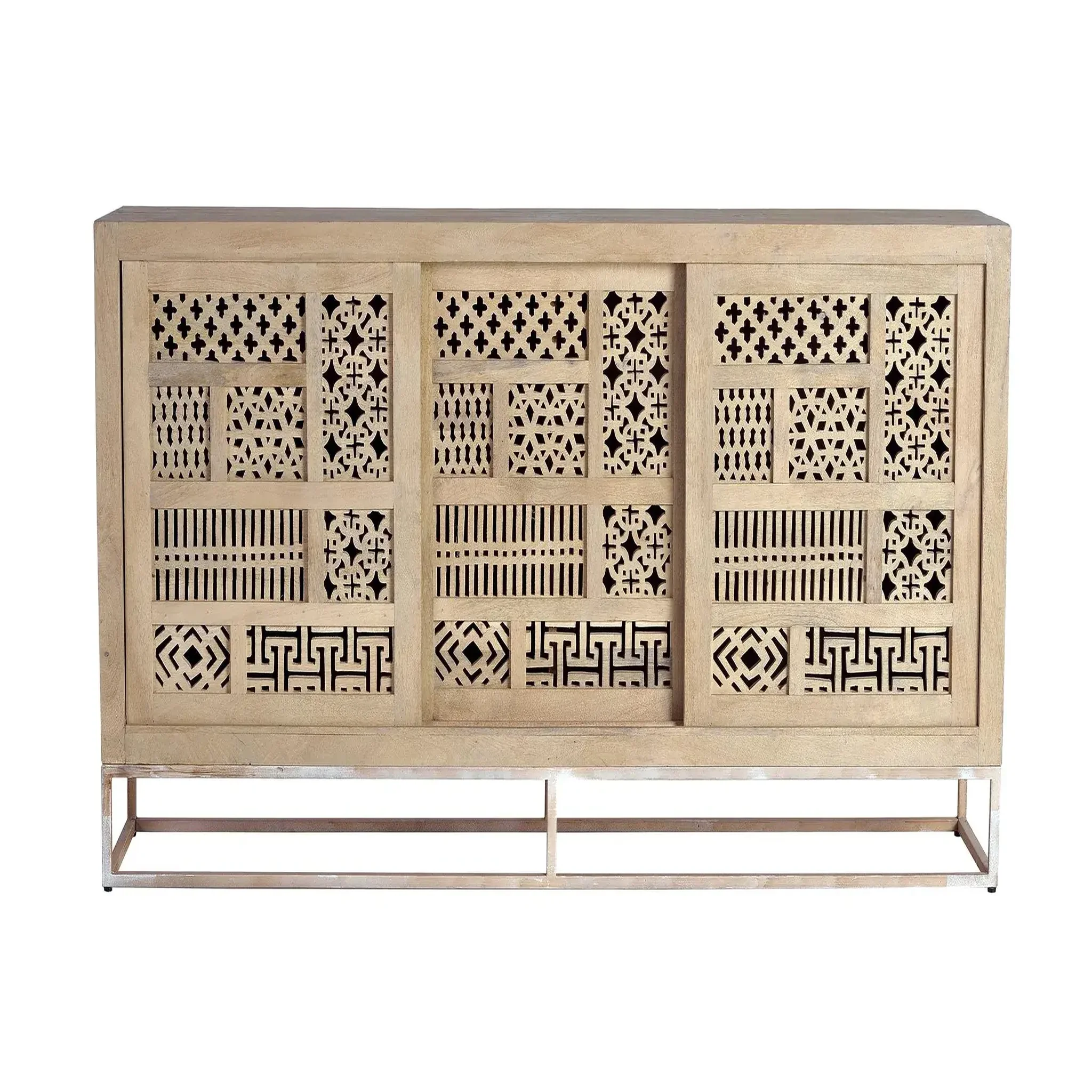 GINER Y COLOMER SL Buffet en bois de manguier 190cm style boho sculpté