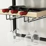 Voir la diapositive 5 : HOMCOM Étagère à bouteille, casier à bouteille mur, 5 niveaux pour 15 bouteilles 4 verres, pour bar à domicile cuisine salon, 35l x 25P x 86H cm, bois de pin, finition bois naturel