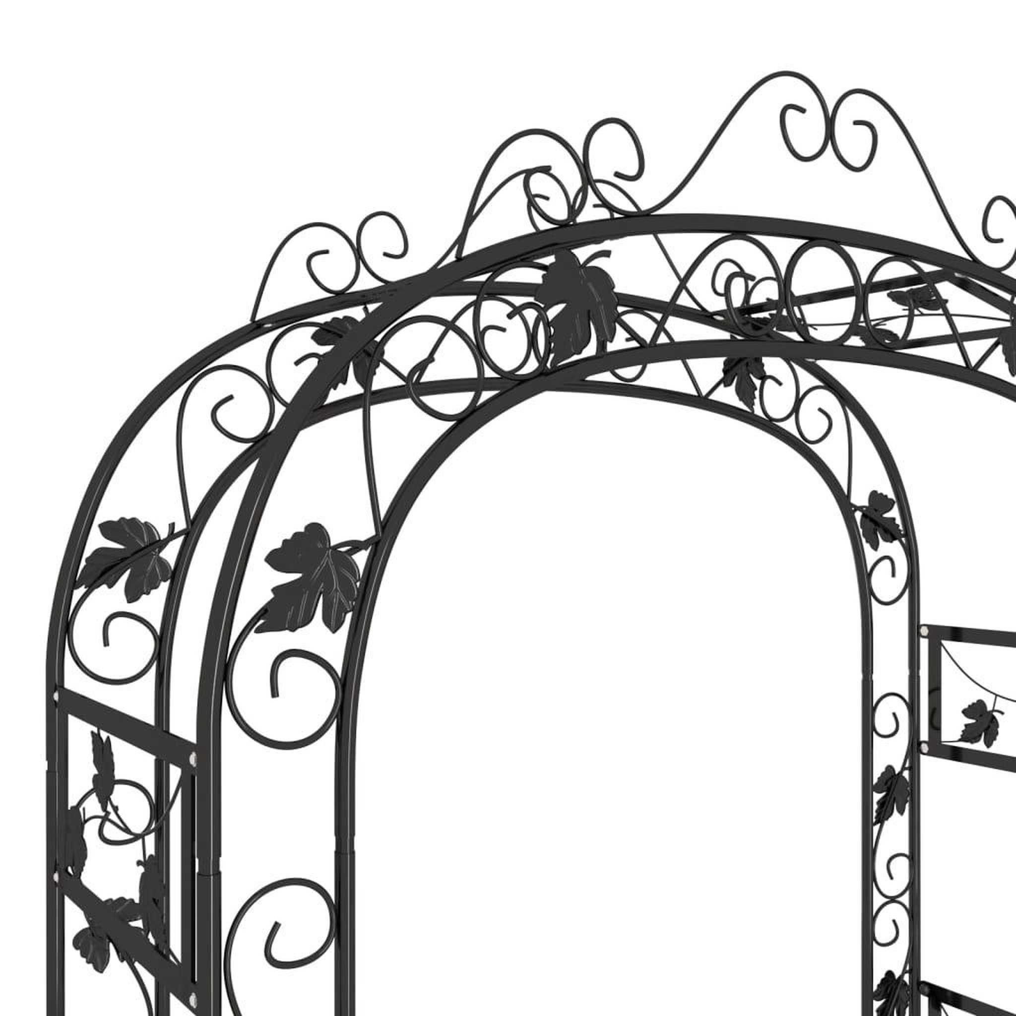 Voir la diapositive 5 : VIDAXL Arche de jardin Noir 116x45x240 cm Acier
