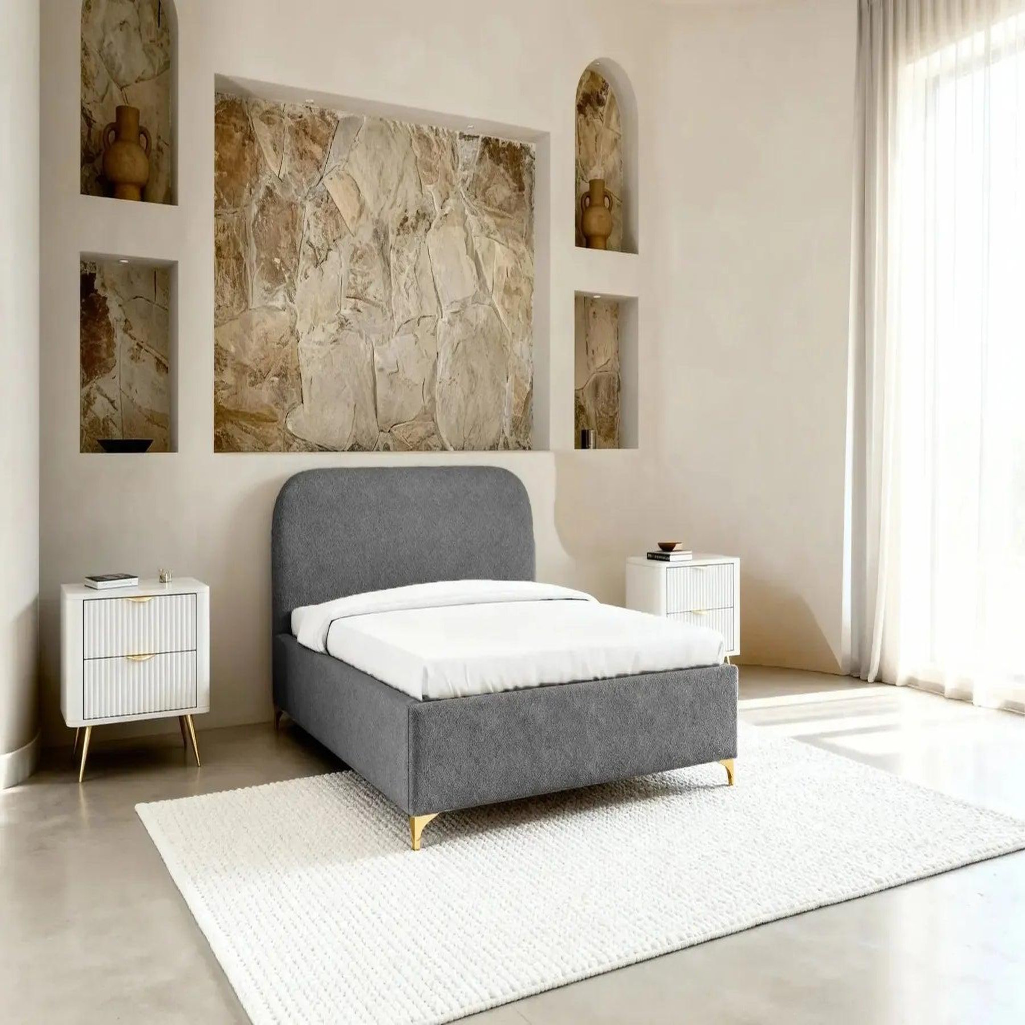 Voir la diapositive 4 : CASANOVA PARIS Charlotte - lit coffre tissu chenille